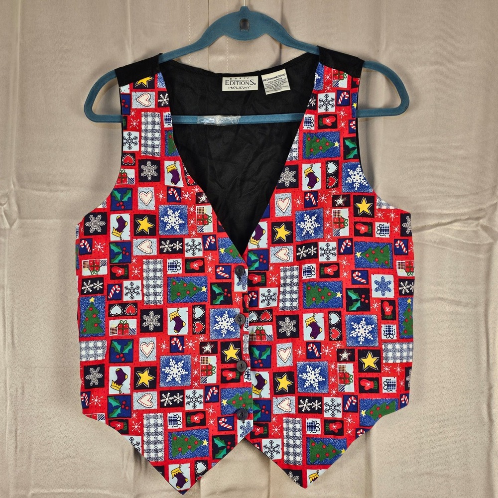 Vintage Basic Editions Womens Holiday Christmas Vest‎ Medium